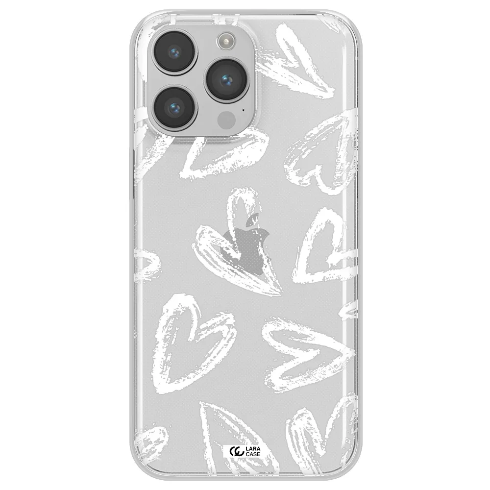 Chalk Hearts Apple iPhone 14 pro Clear TPU Case