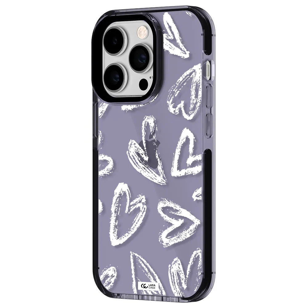 Chalk Hearts Apple iPhone 14 pro impact Lilac Case