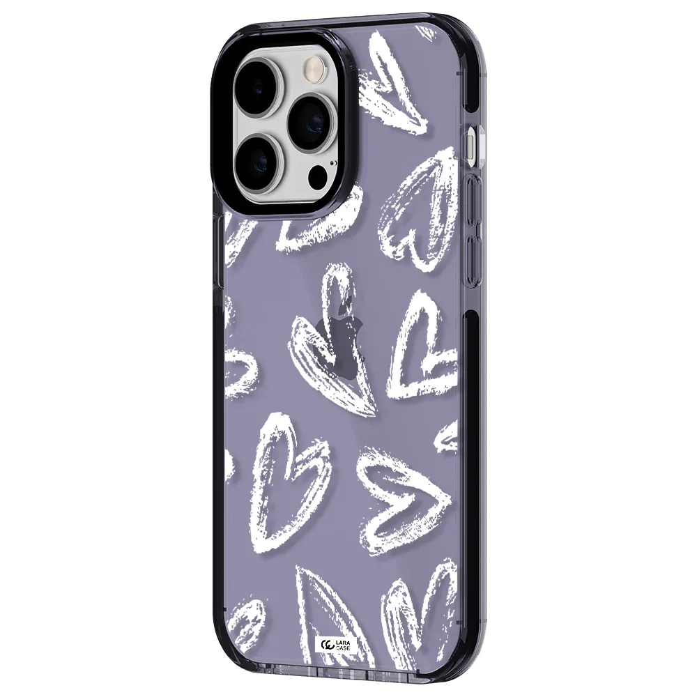 Chalk Hearts Apple iPhone 14 pro max impact Lilac Case