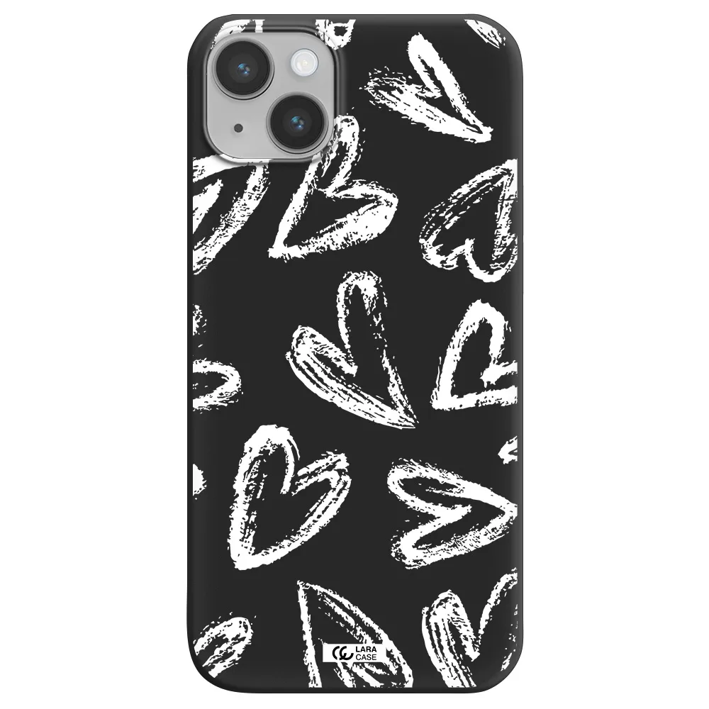 Chalk Hearts Apple iPhone 14 Silicone black Case