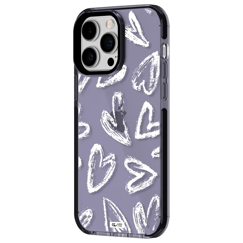 Chalk Hearts Apple iPhone 15 Pro impact Lilac Case