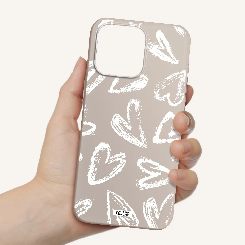 Chalk Hearts Apple Iphone 15 Pro max Silicone Stone Case