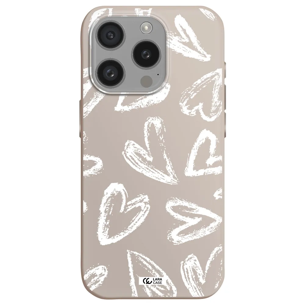 Chalk Hearts Apple Iphone 15 Pro Silicone Stone Case