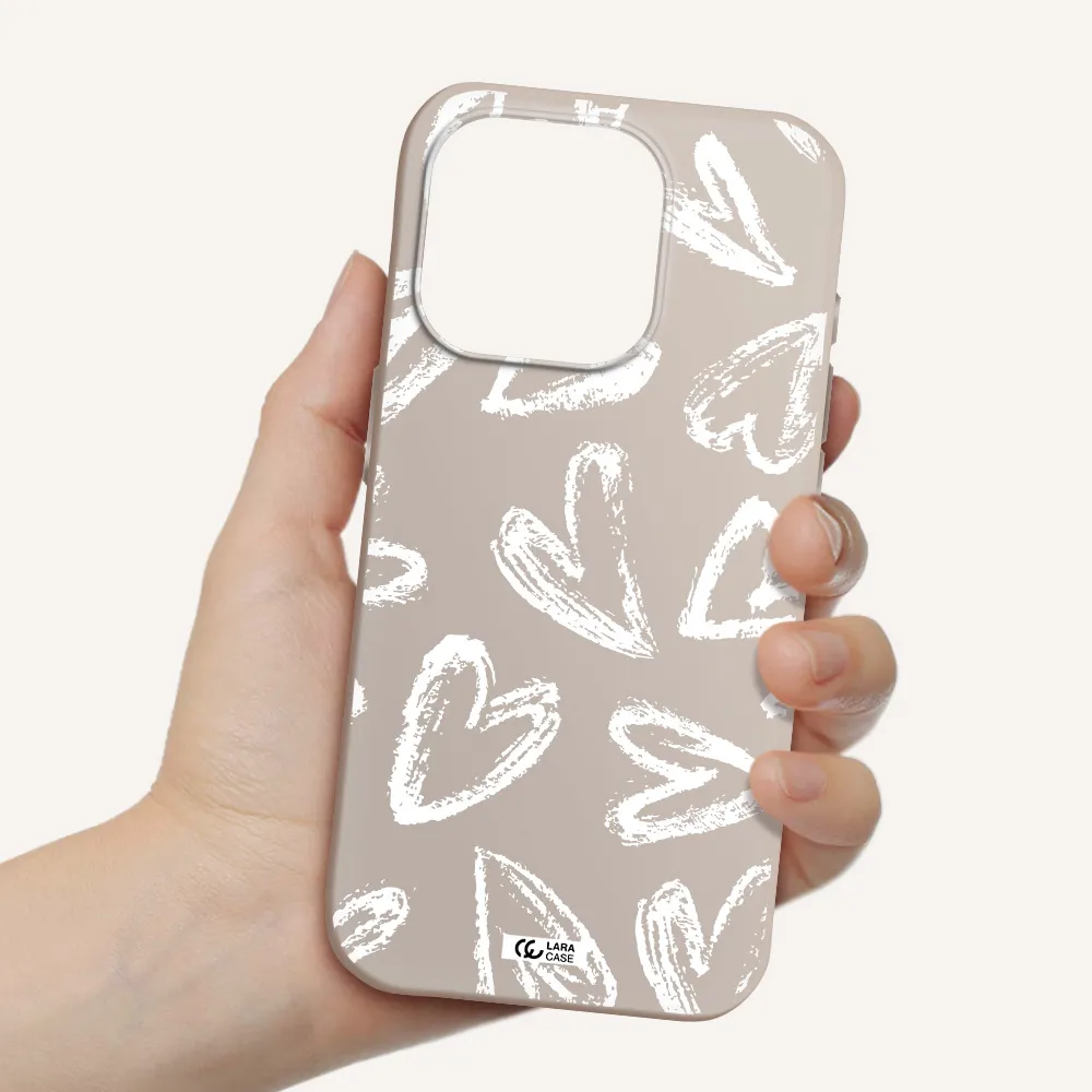 Chalk Hearts Apple Iphone 15 Pro Silicone Stone Case