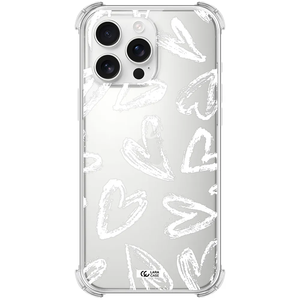Chalk Hearts Apple Iphone 16 Pro Max Clear Pc Case