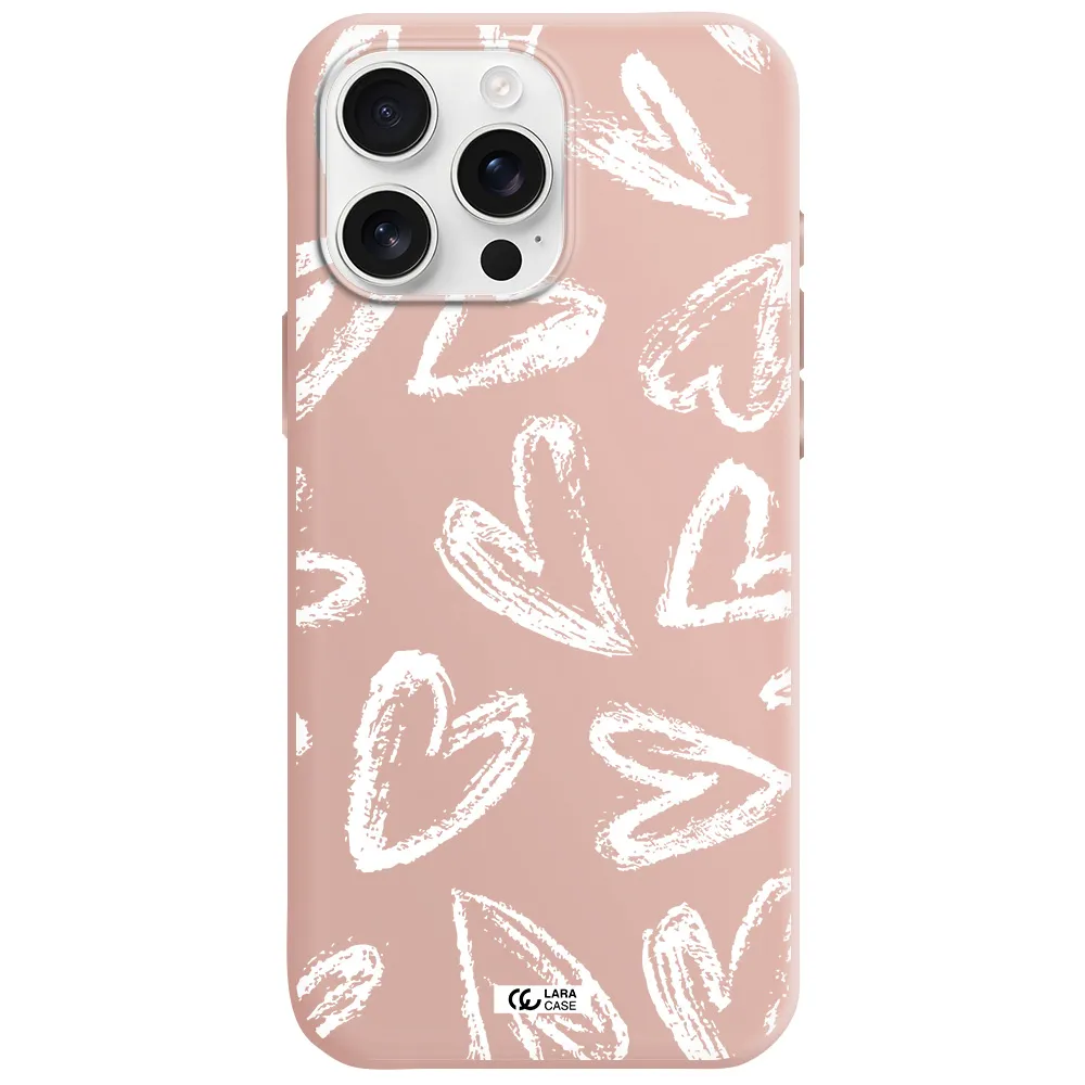 Chalk Hearts Apple Iphone 16 Pro Max Silicone Pastel Pink Case