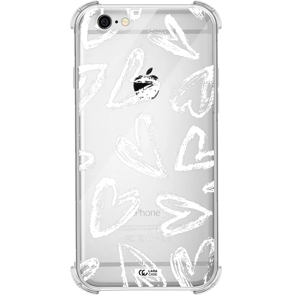 Chalk Hearts Apple iPhone 6 Clear PC Case