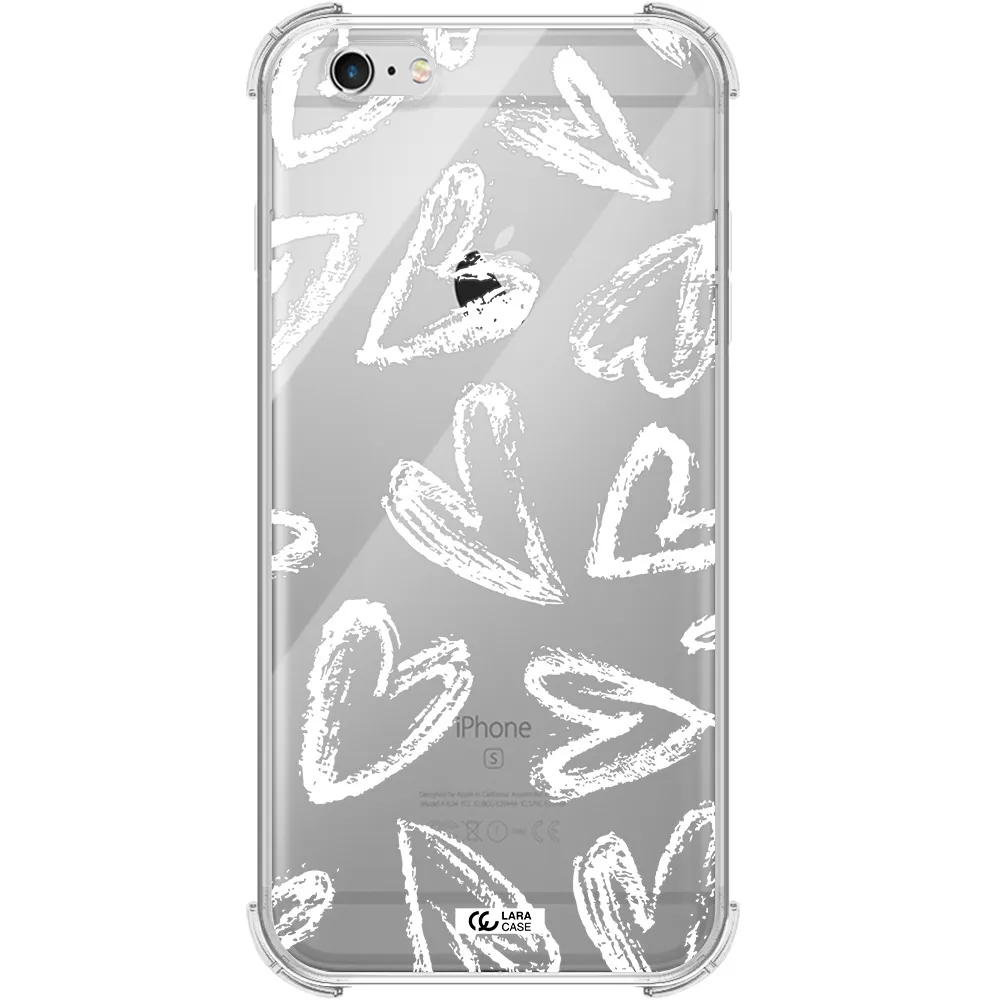 Chalk Hearts Apple iPhone 6 s plus Clear PC Case