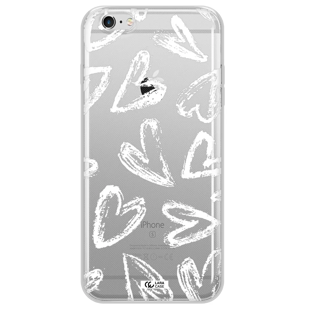 Chalk Hearts Apple iPhone 6 s plus Clear TPU Case