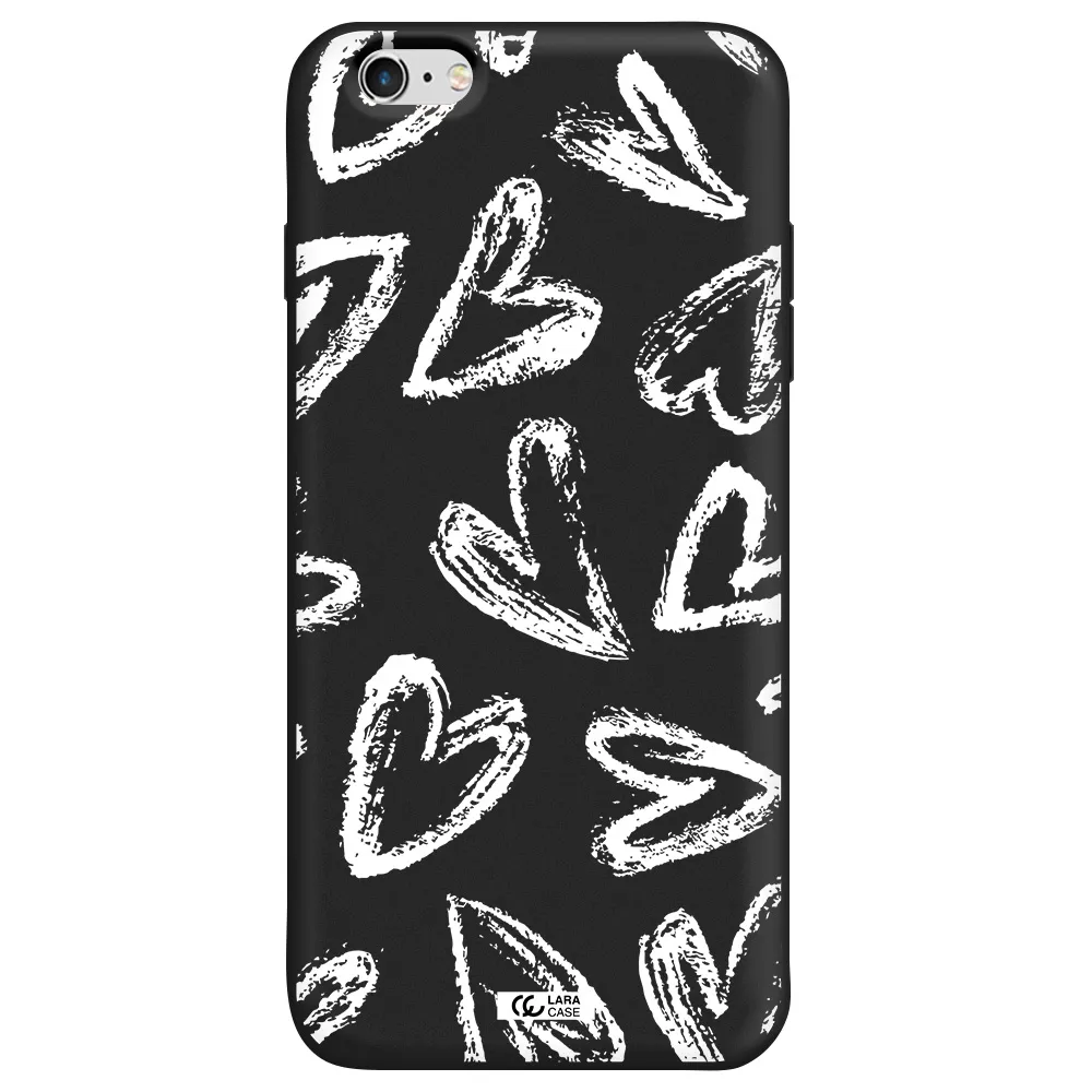Chalk Hearts Apple iPhone 6 s plus Silicone black Case