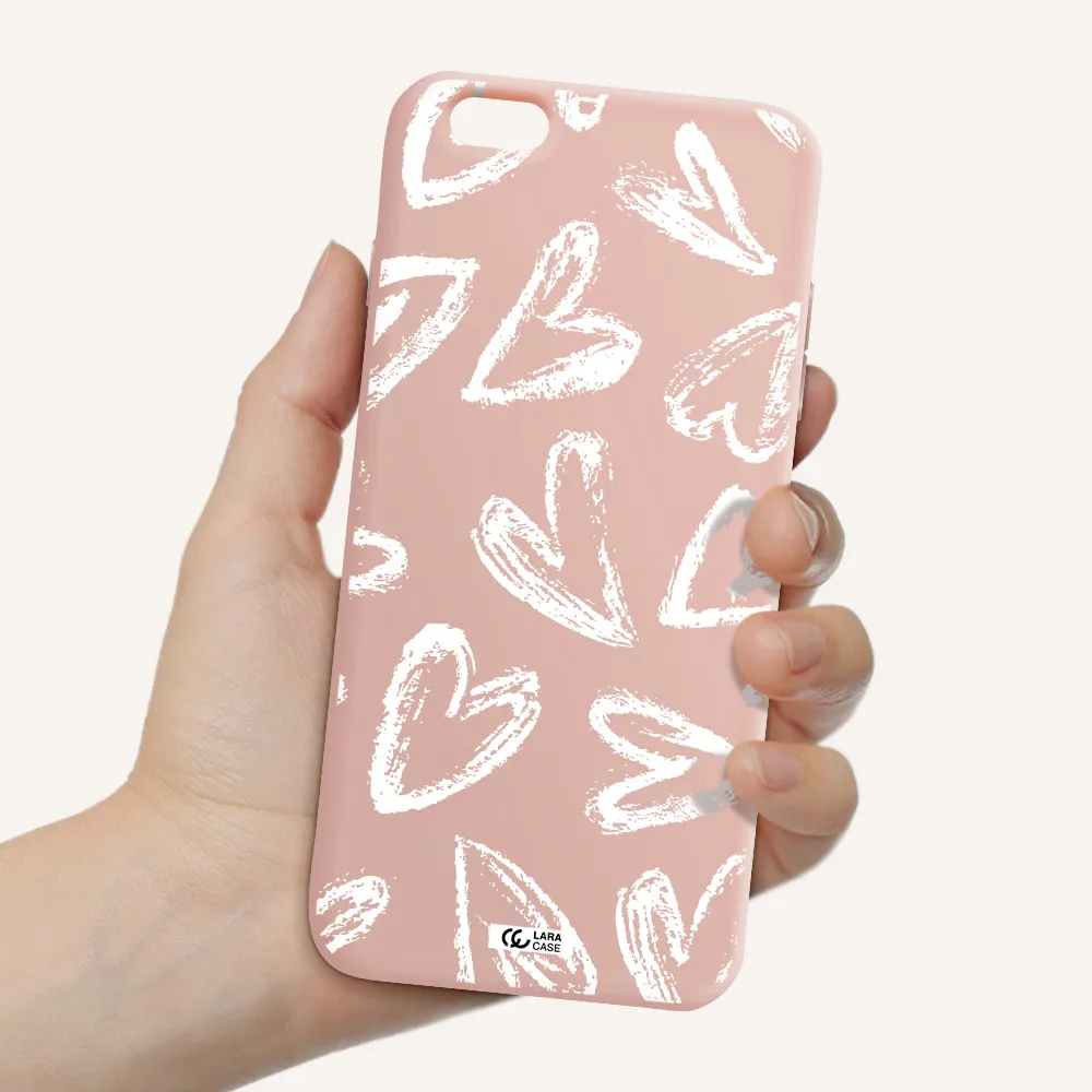 Chalk Hearts Apple iPhone 6 s plus Silicone pastel pink Case