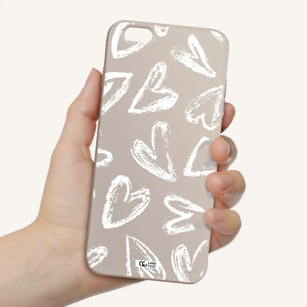 Chalk Hearts Apple iPhone 6 s plus Silicone Stone Case