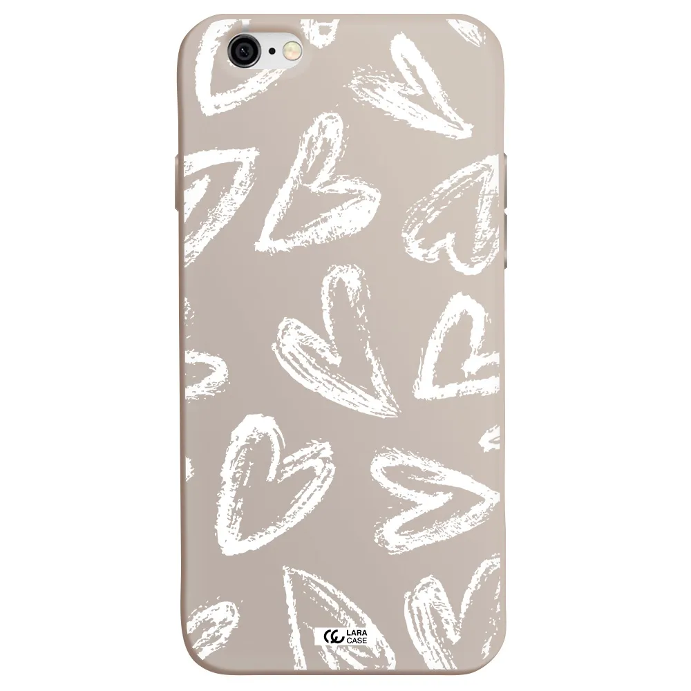 Chalk Hearts Apple iPhone 6 Silicone Stone Case