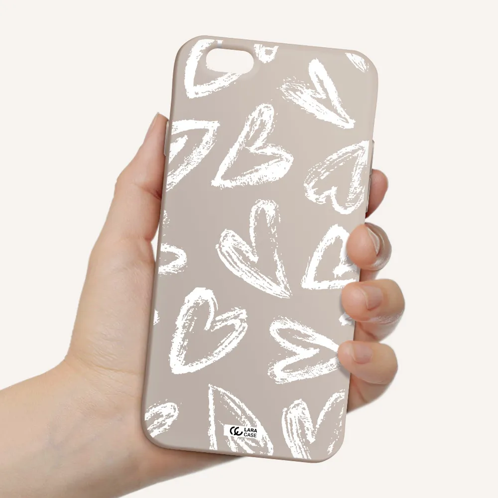 Chalk Hearts Apple iPhone 6 Silicone Stone Case