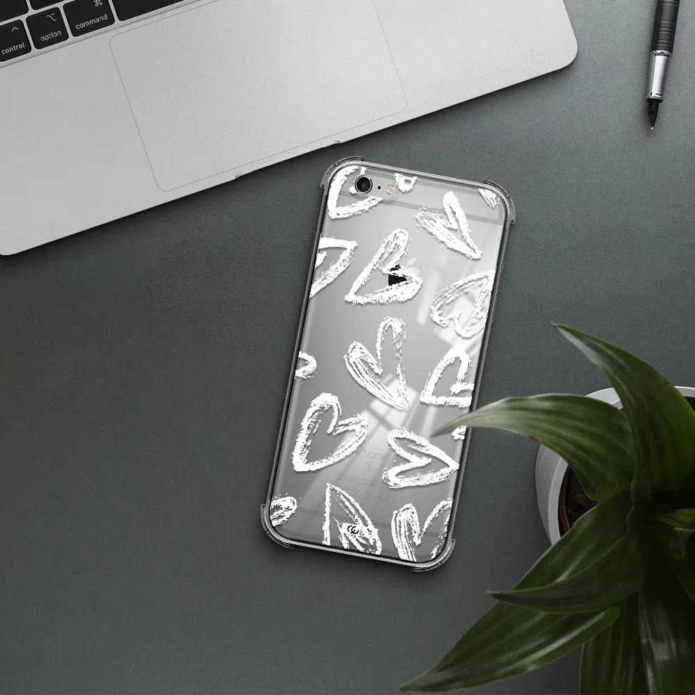 Chalk Hearts Apple iPhone 6S Clear PC Case