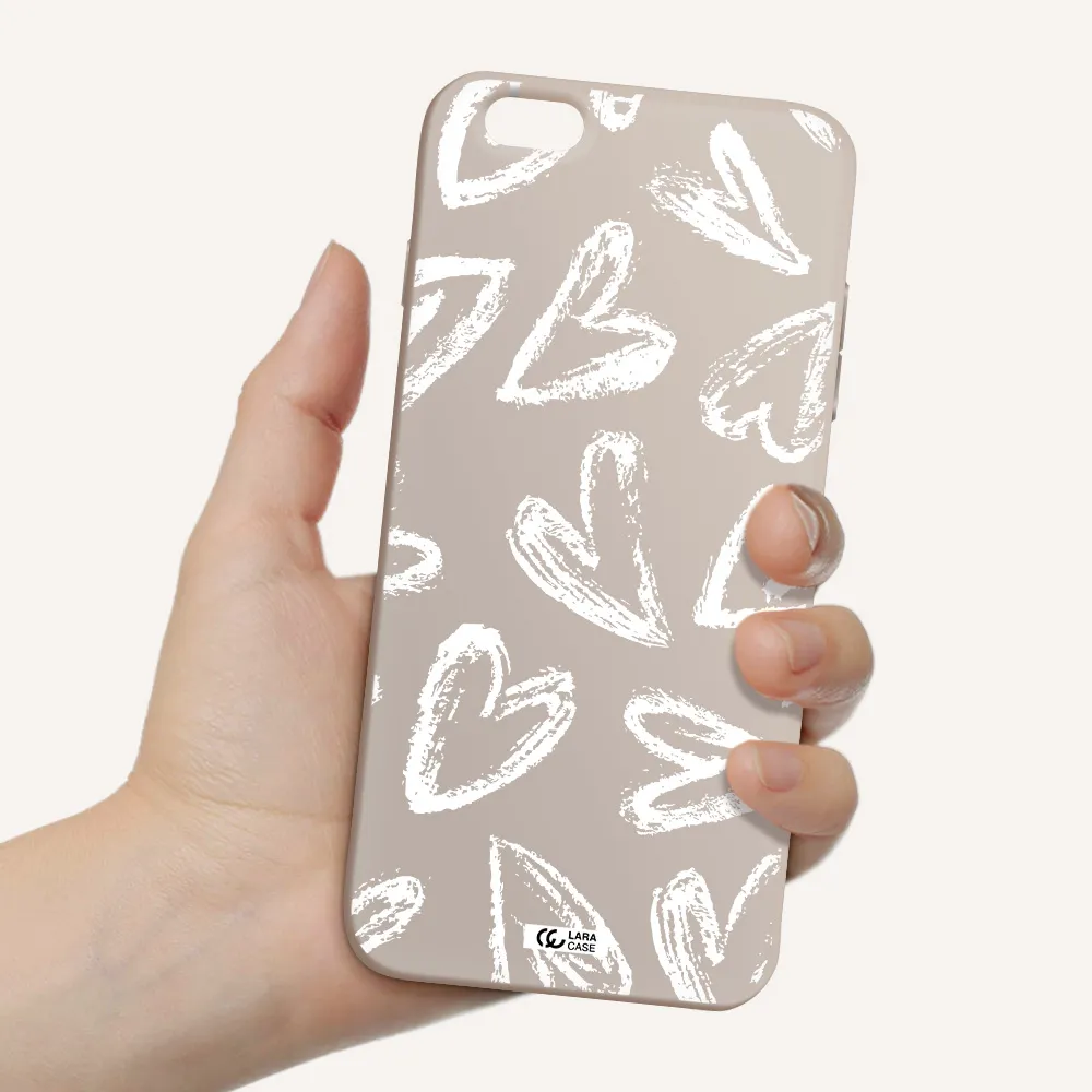 Chalk Hearts Apple iPhone 6S Silicone Stone Case