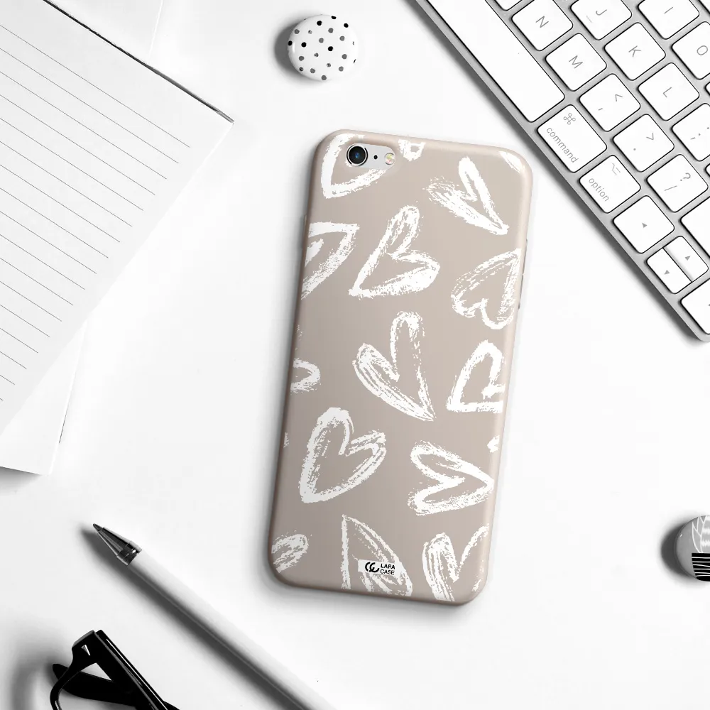 Chalk Hearts Apple iPhone 6S Silicone Stone Case