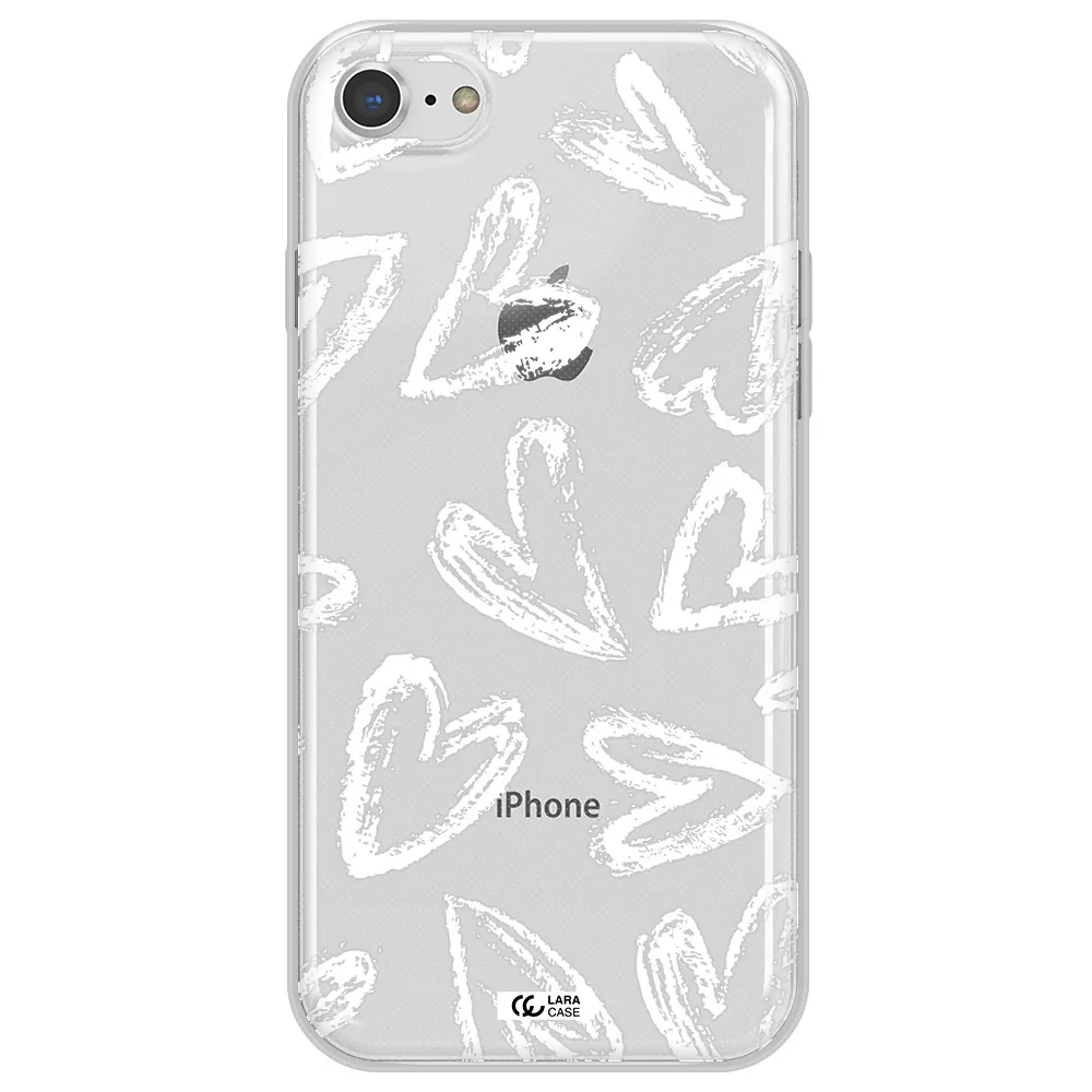 Chalk Hearts Apple iPhone 7 Clear TPU Case