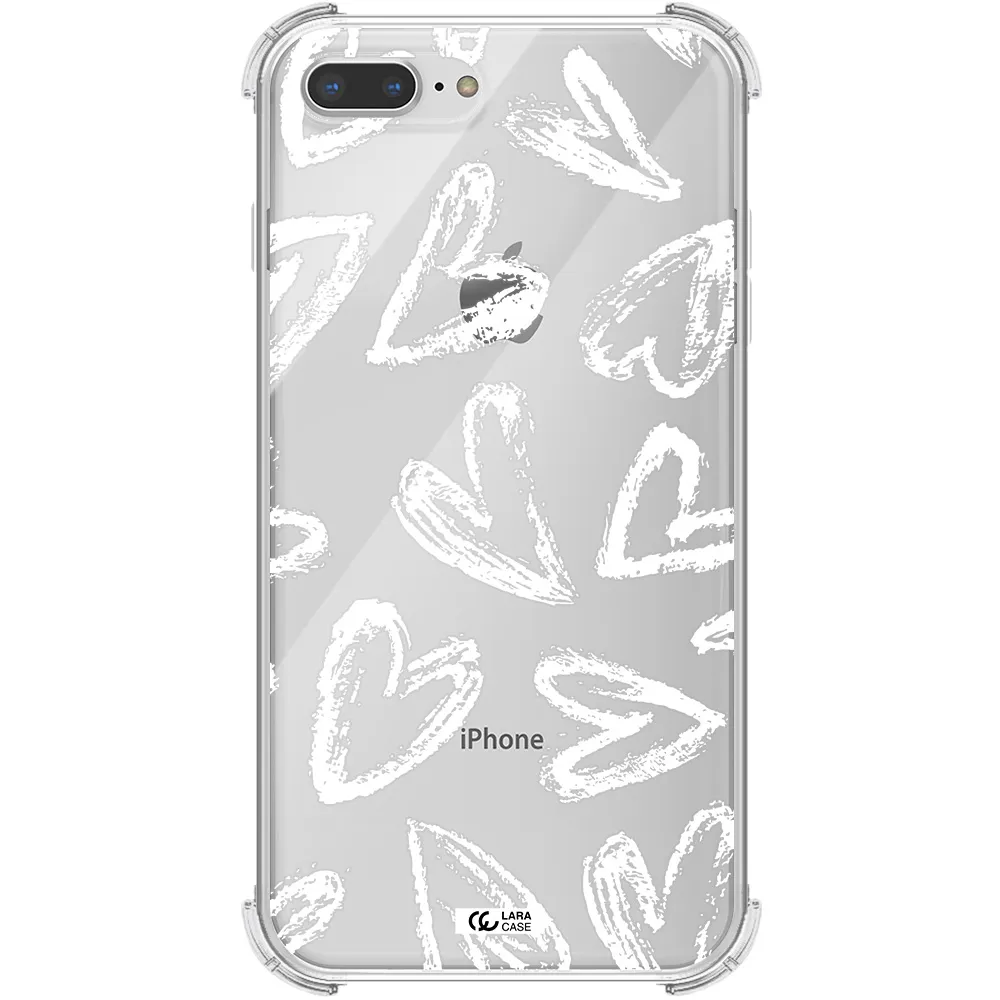Chalk Hearts Apple iPhone 7 plus Clear PC Case