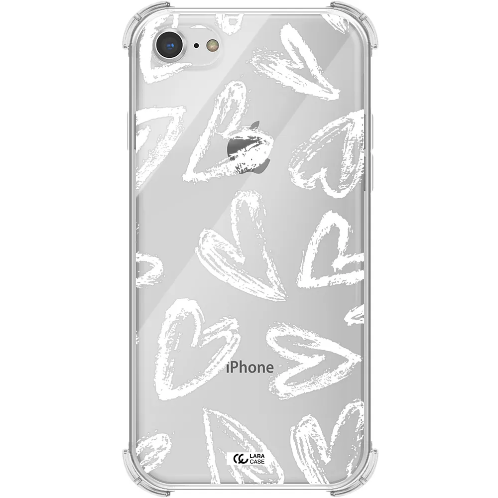 Chalk Hearts Apple iPhone 8 Clear PC Case
