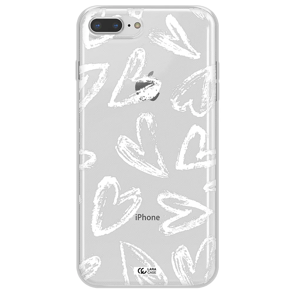 Chalk Hearts Apple iPhone 8 plus Clear TPU Case