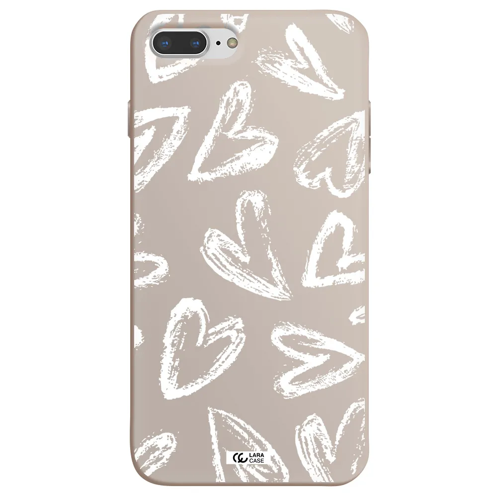 Chalk Hearts Apple iPhone 8 plus Silicone Stone Case