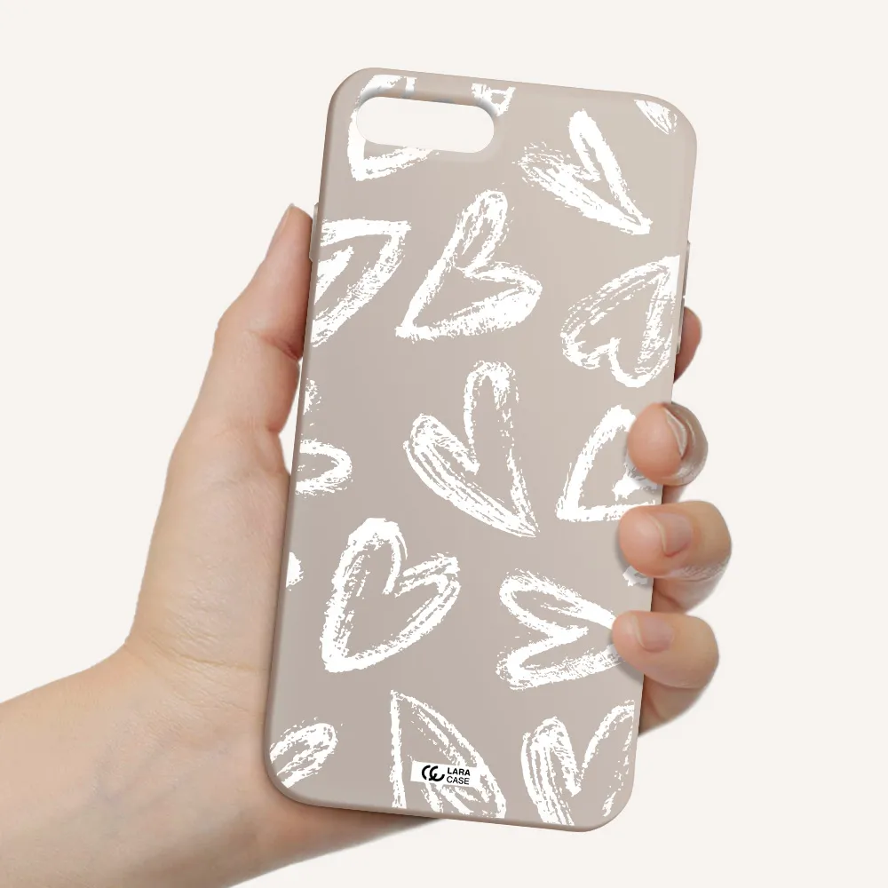 Chalk Hearts Apple iPhone 8 plus Silicone Stone Case