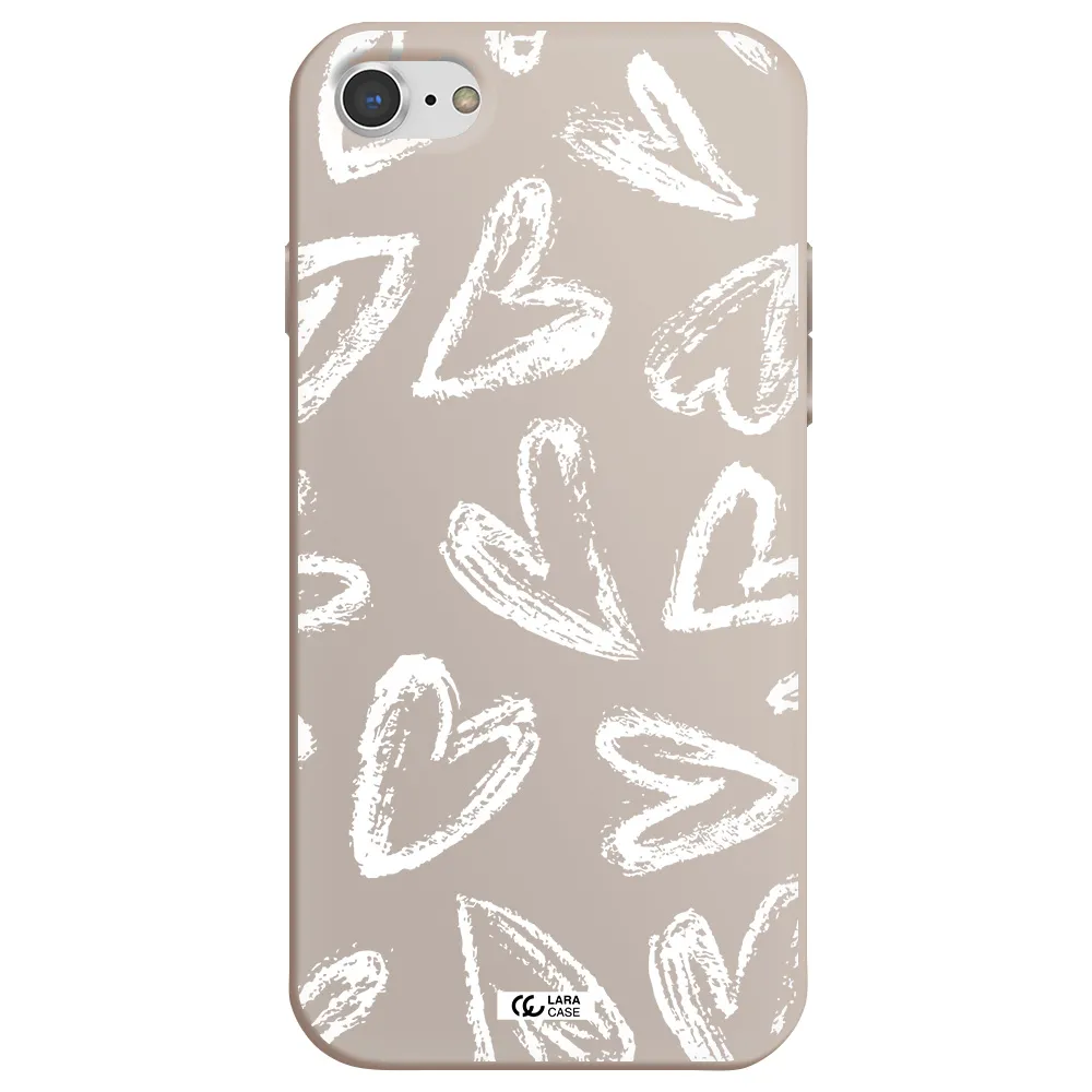 Chalk Hearts Apple iPhone 8 Silicone Stone Case