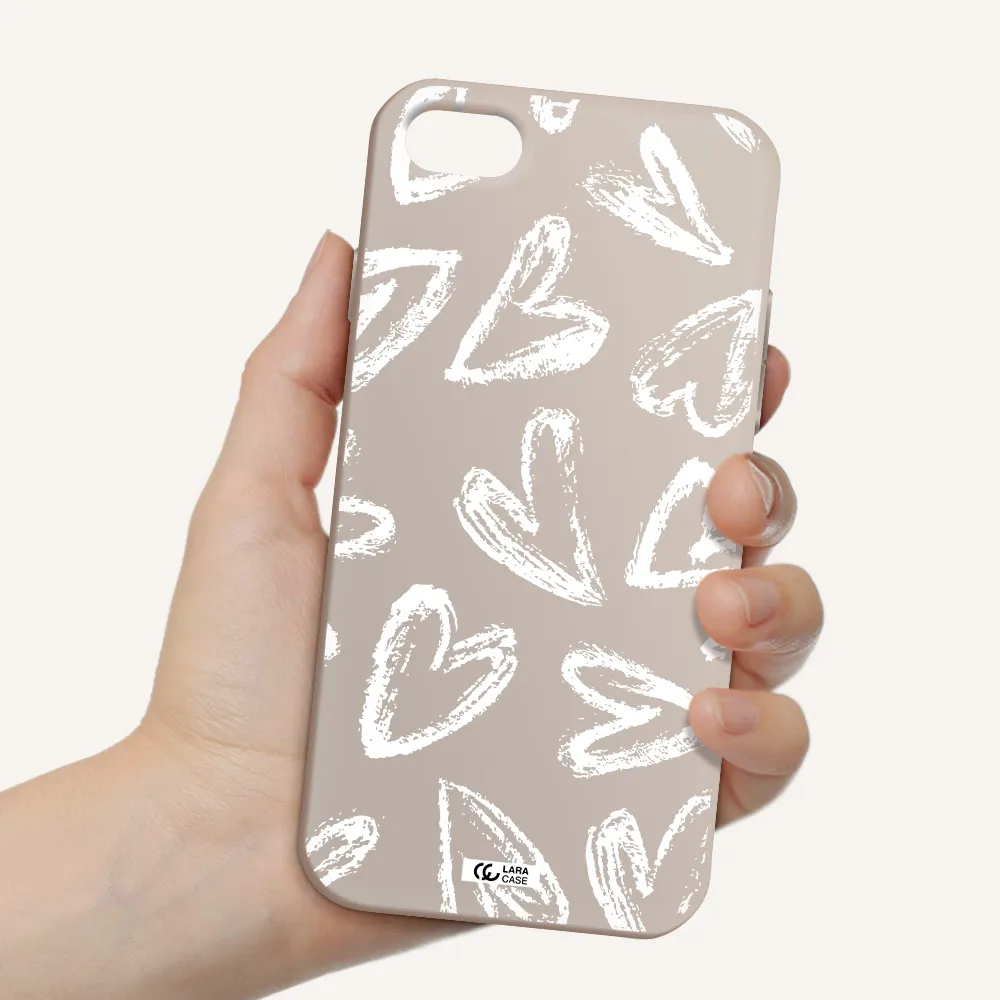 Chalk Hearts Apple iPhone 8 Silicone Stone Case