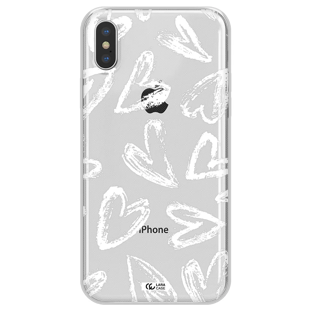 Chalk Hearts Apple iPhone X Clear TPU Case