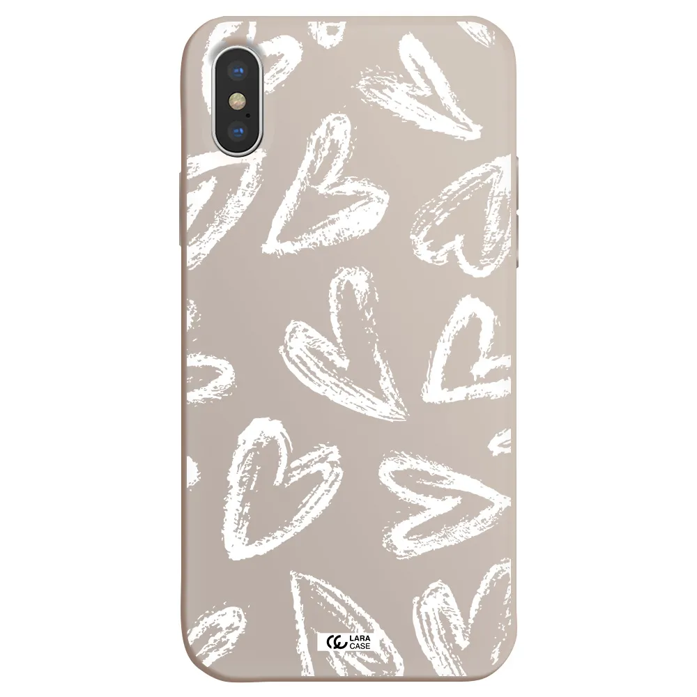 Chalk Hearts Apple iPhone X Silicone Stone Case