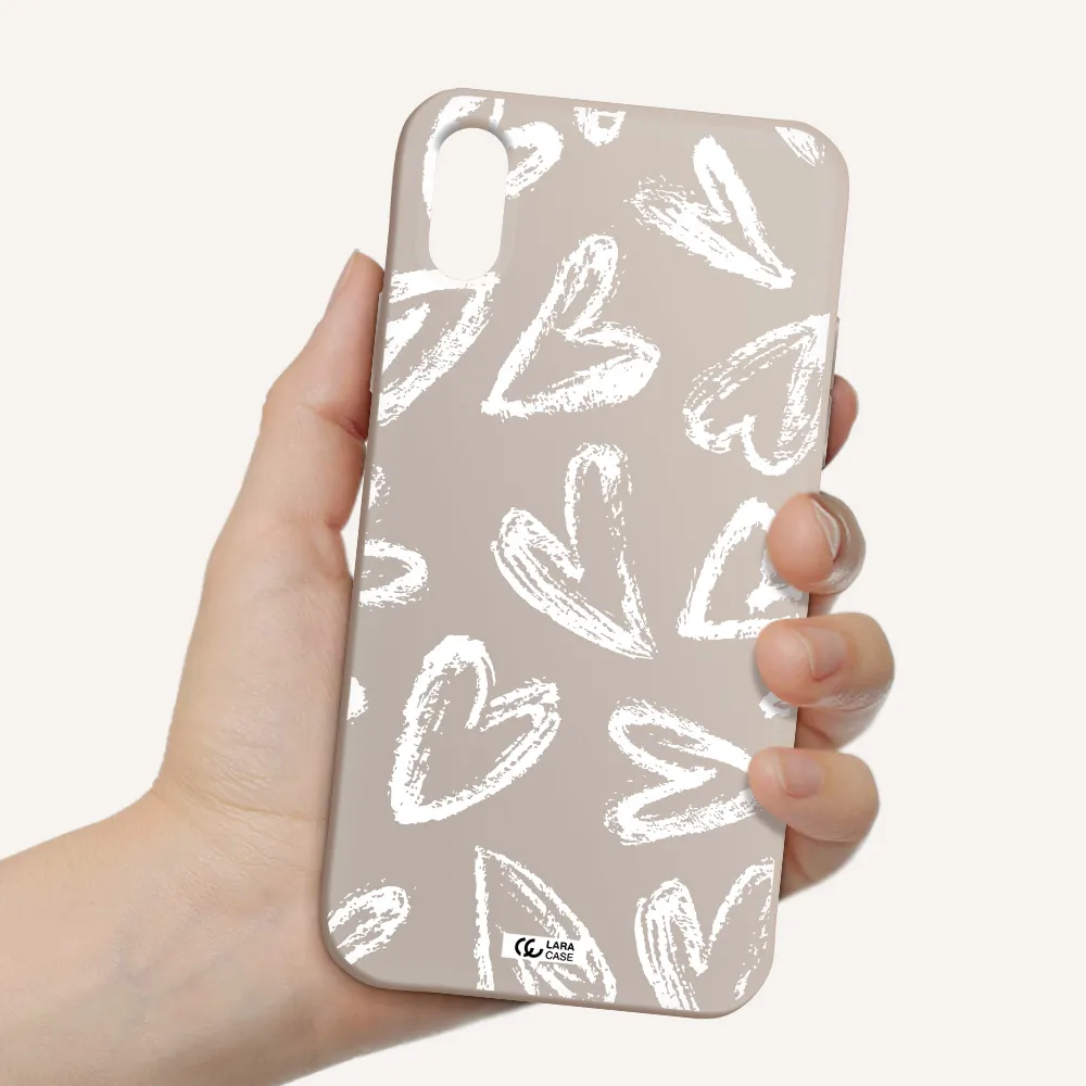 Chalk Hearts Apple iPhone X Silicone Stone Case