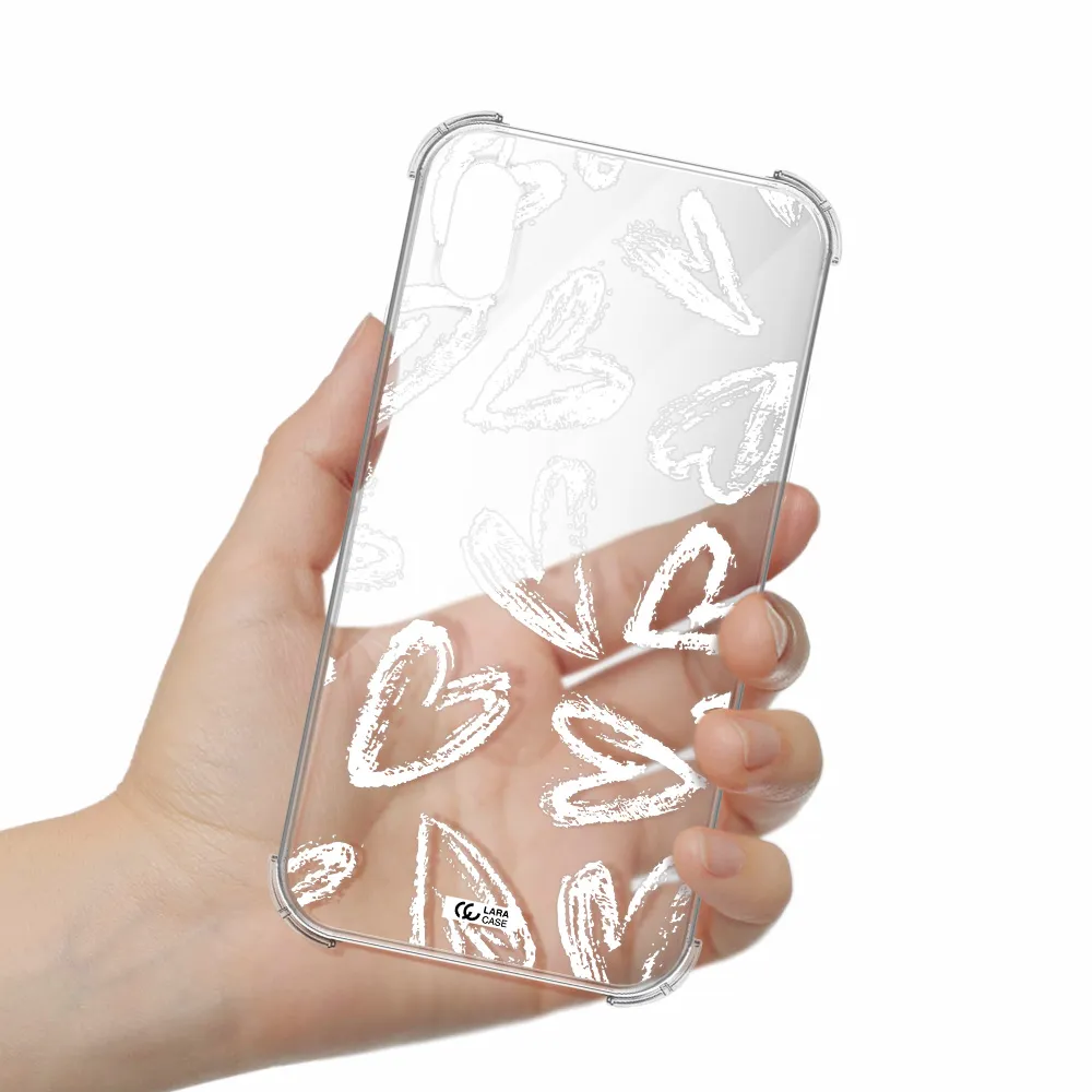 Chalk Hearts Apple iPhone XS Clear PC Case