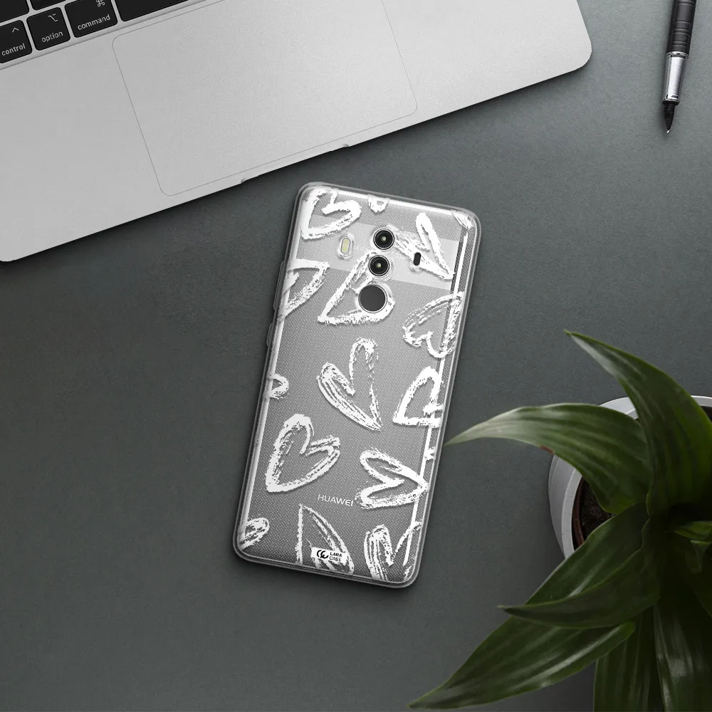 Chalk Hearts Huawei Mate 10 Clear TPU Case