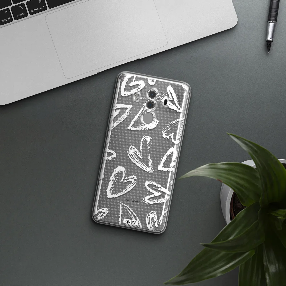 Chalk Hearts Huawei Mate 10 Pro Clear TPU Case