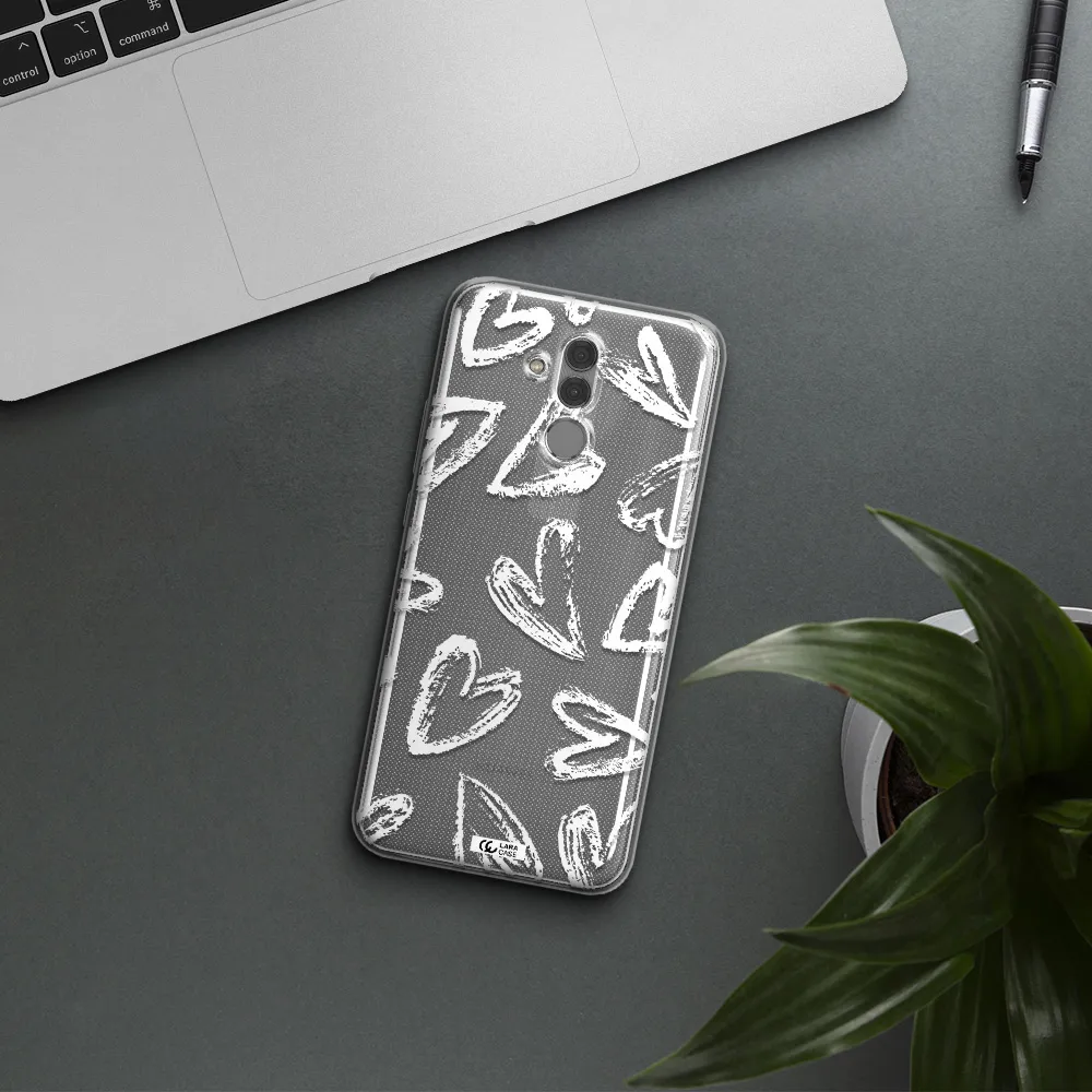 Chalk Hearts Huawei Mate 20 Lite Clear TPU Case