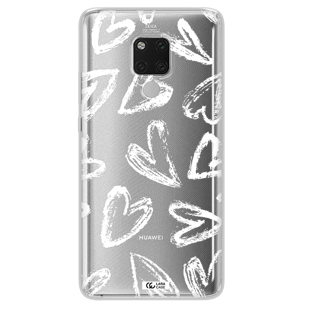 Chalk Hearts Huawei Mate 20X Clear TPU Case