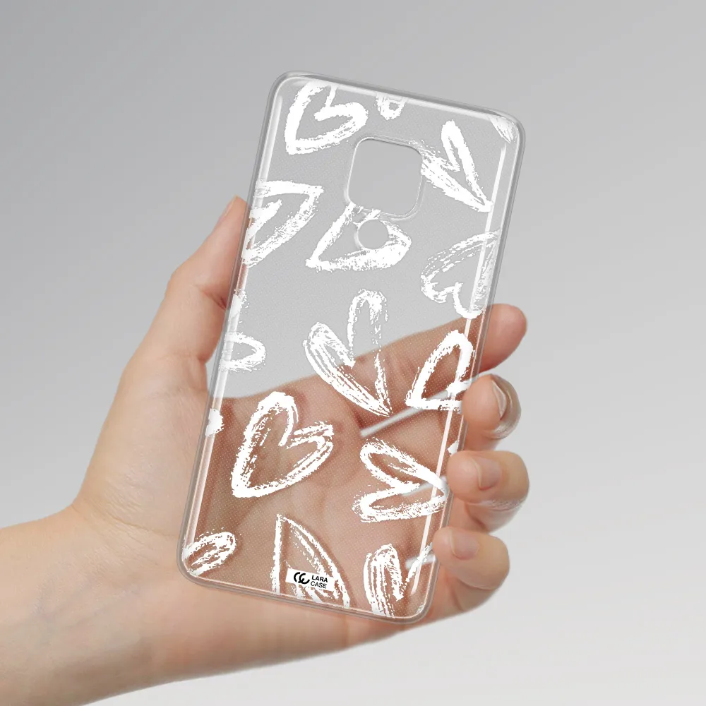 Chalk Hearts Huawei Mate 20X Clear TPU Case