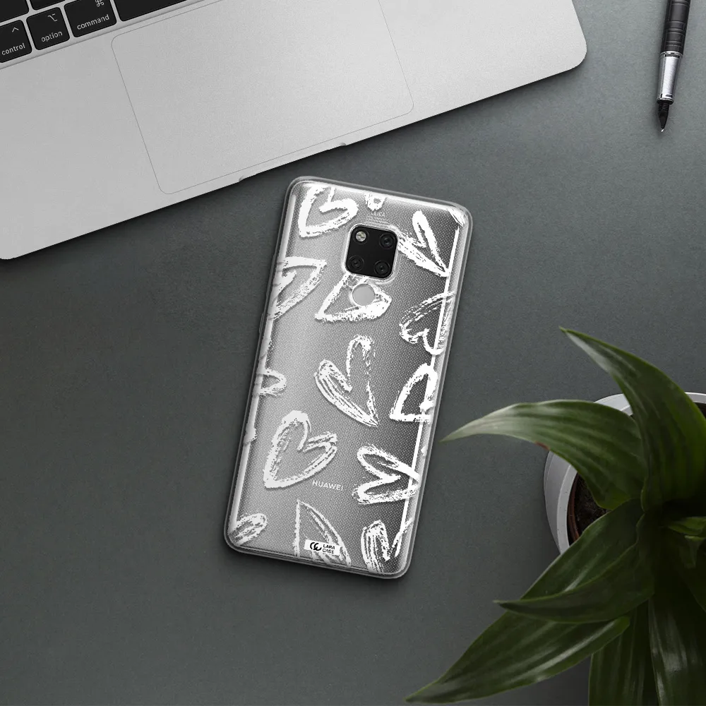 Chalk Hearts Huawei Mate 20X Clear TPU Case
