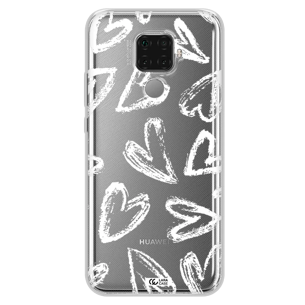 Chalk Hearts Huawei Mate 30 Lite Clear TPU Case