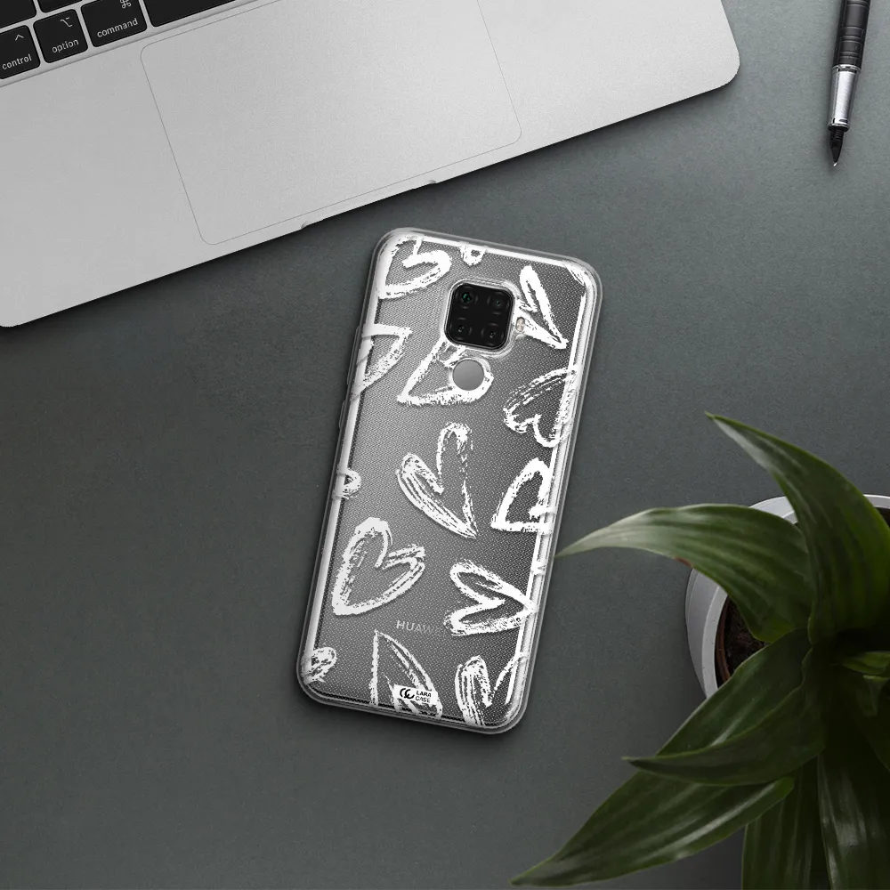 Chalk Hearts Huawei Mate 30 Lite Clear TPU Case