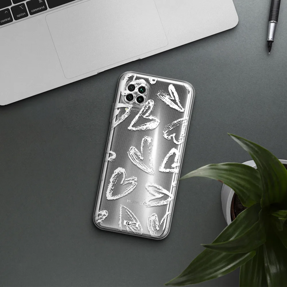 Chalk Hearts Huawei Nova 7I Clear Tpu Case