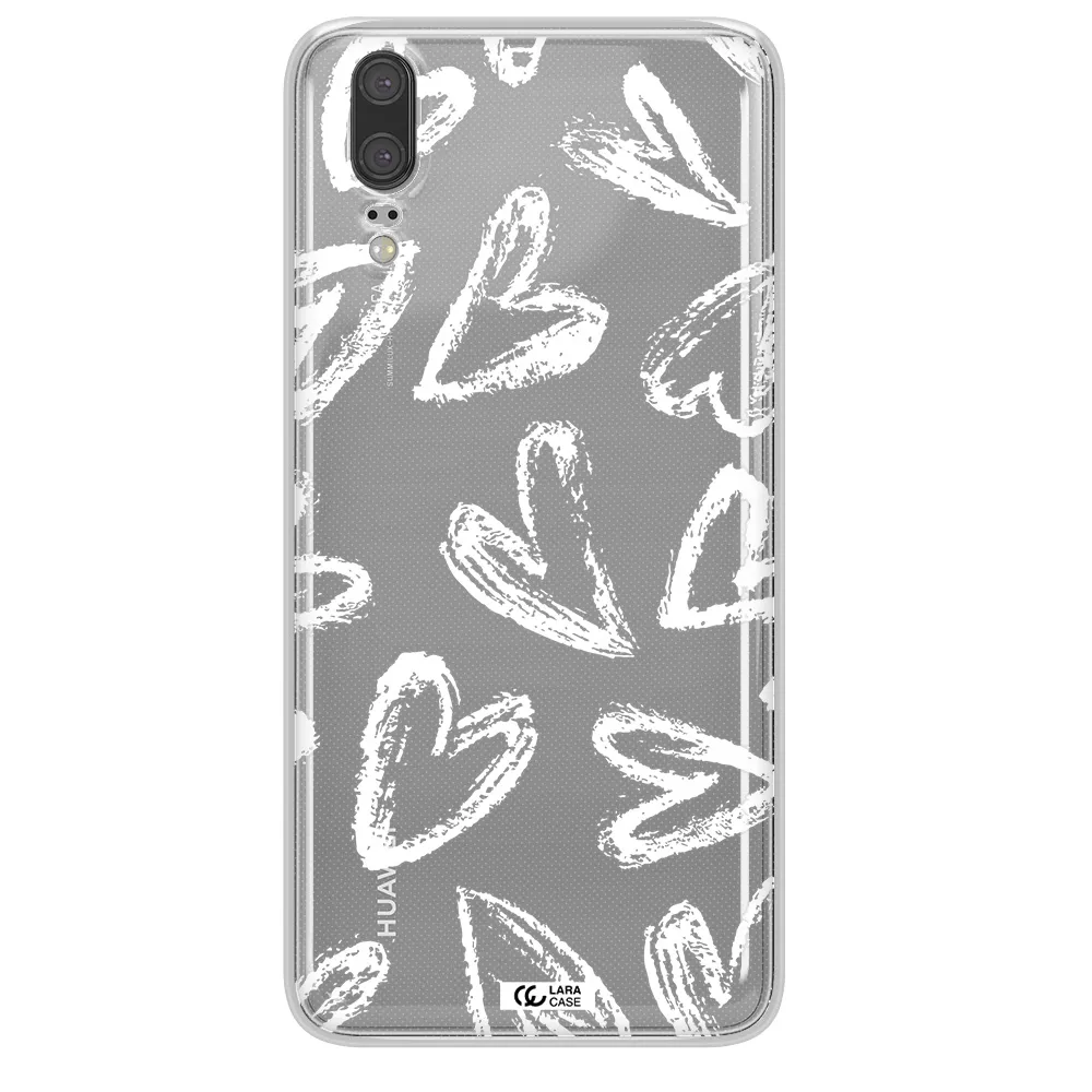 Chalk Hearts Huawei P20 Clear TPU Case