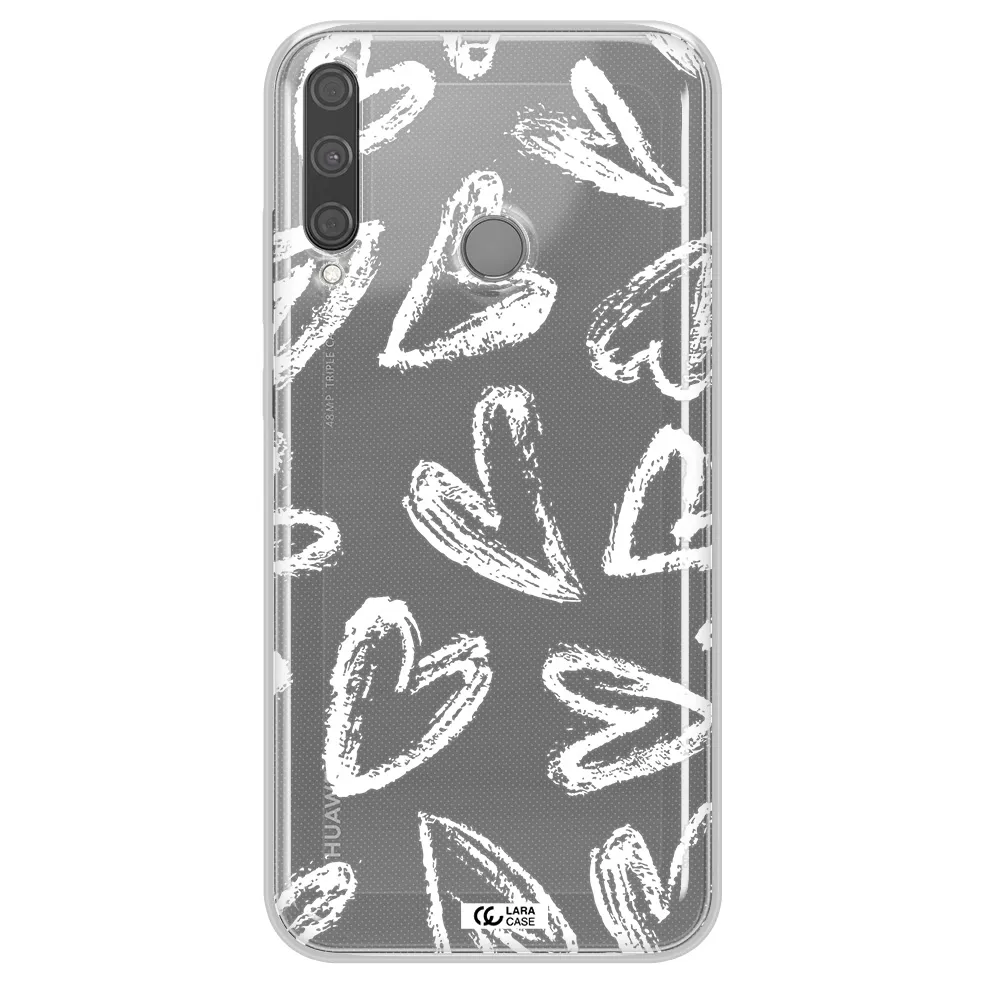 Chalk Hearts Huawei P40 Lite E Clear TPU Case