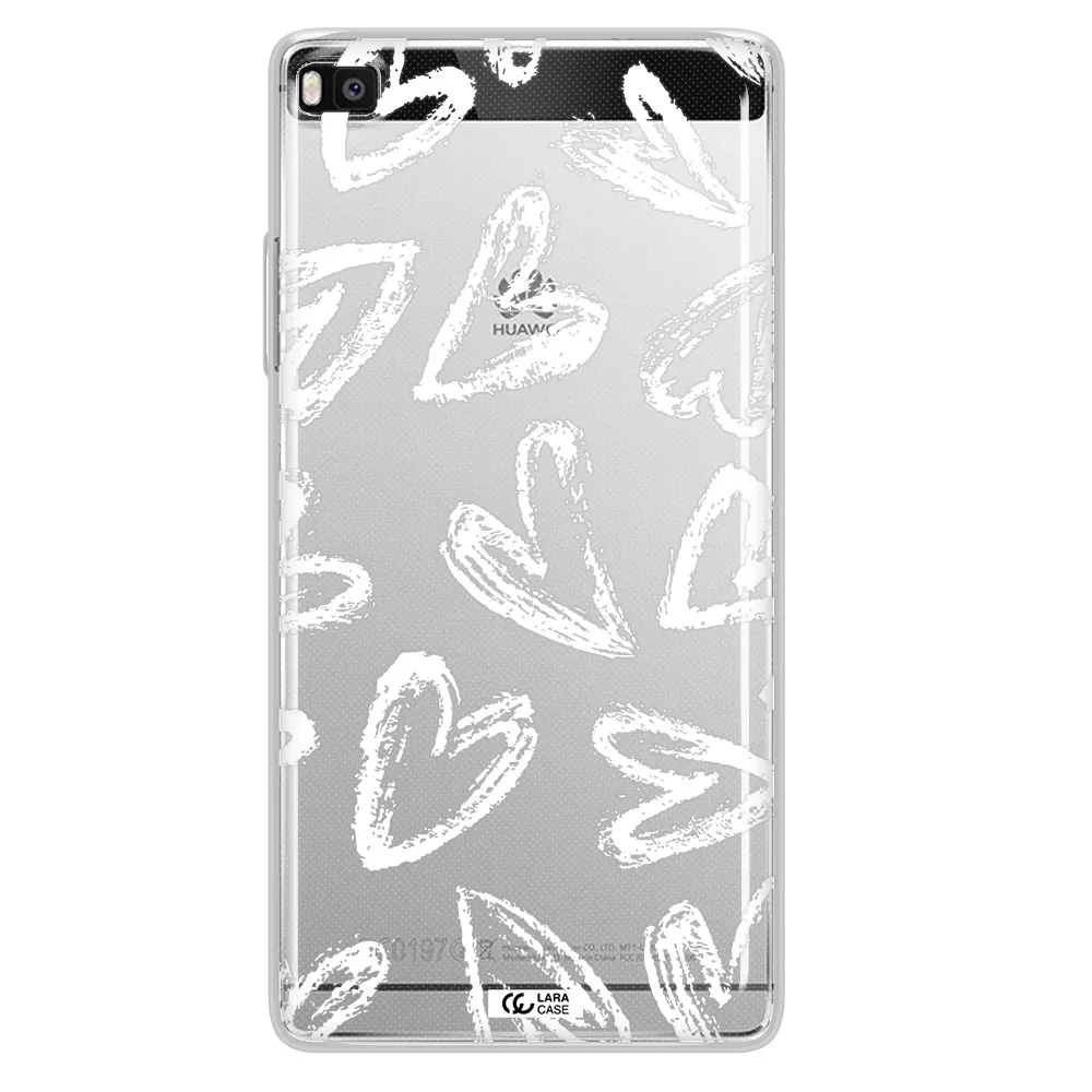 Chalk Hearts Huawei P8 Clear TPU Case