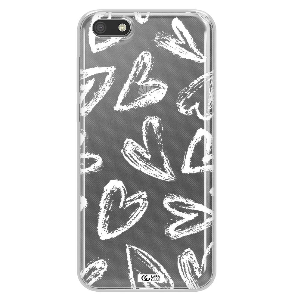 Chalk Hearts Huawei Y5 2018 Clear TPU Case