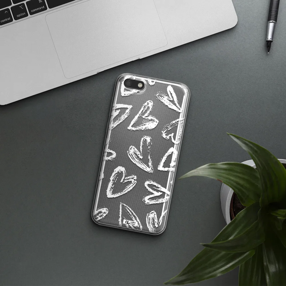 Chalk Hearts Huawei Y5 2018 Clear TPU Case