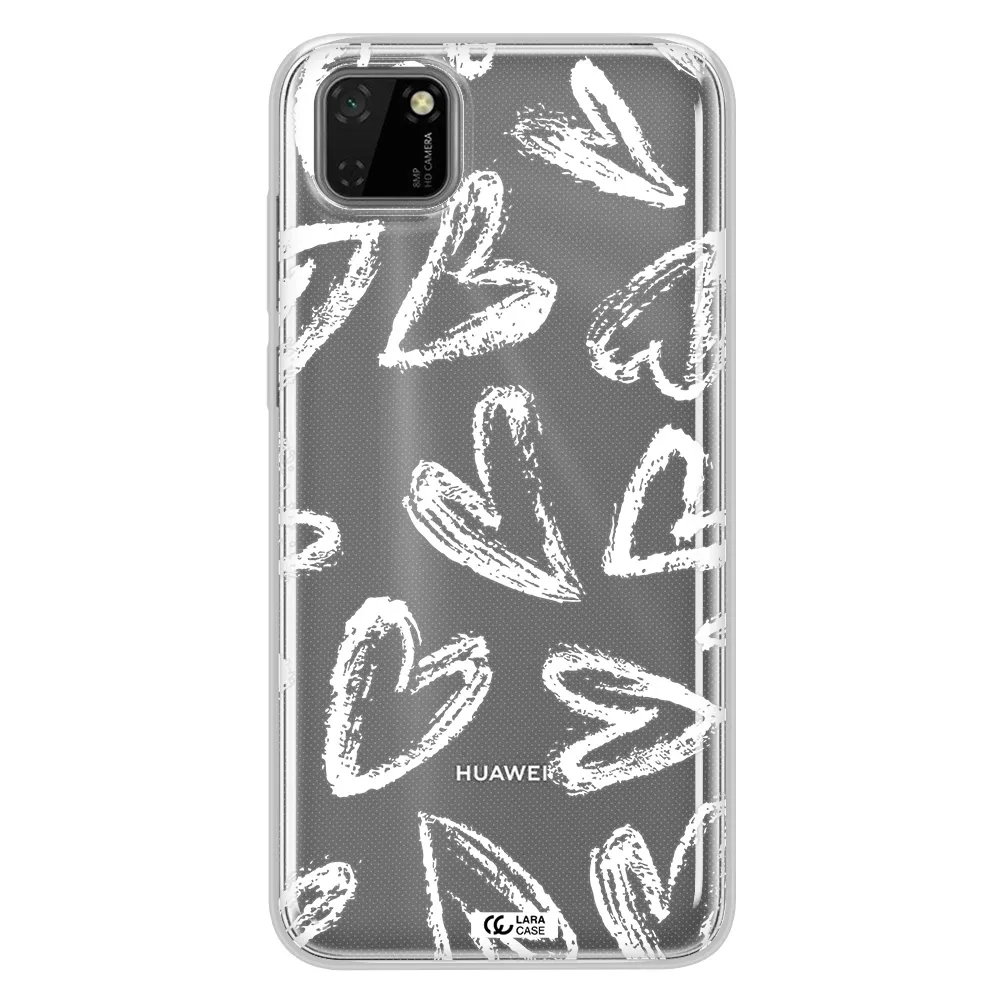 Chalk Hearts Huawei Y5P Clear TPU Case