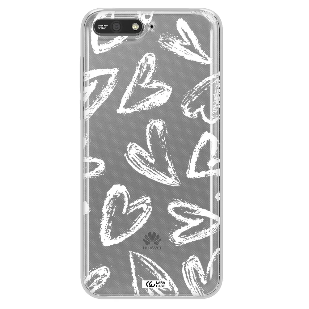 Chalk Hearts Huawei Y6 2018 Clear TPU Case