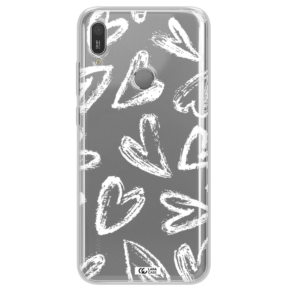Chalk Hearts Huawei Y6 2019 Clear TPU Case